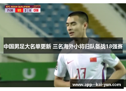 中国男足大名单更新 三名海外小将归队备战18强赛 中国男足大名单更新 三名海外小将归队备战18强赛